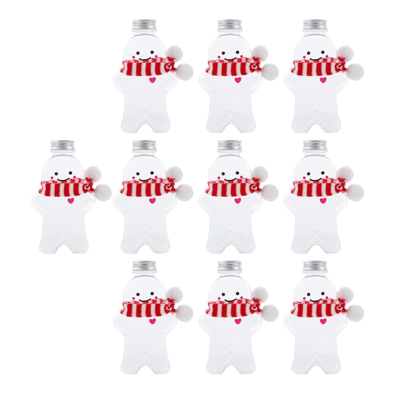 Magideal - 10 Botellas De Jugo Vacías Con Tapas Herméticas, Contenedor Multifuncional Para Bebidas, Botella Con Forma De Hombre De Jengibre Para Tienda De Té Con