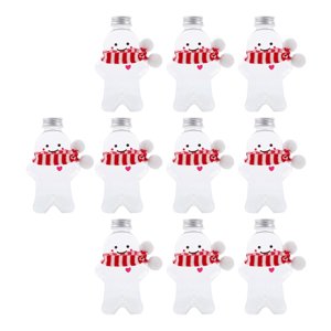 Magideal - 10 Botellas De Jugo Vacías Con Tapas Herméticas, Contenedor Multifuncional Para Bebidas, Botella Con Forma De Hombre De Jengibre Para Tienda De Té Con