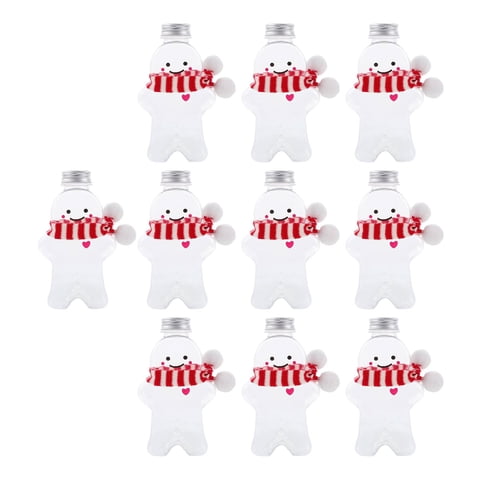 Magideal - 10 Botellas De Jugo Vacías Con Tapas Herméticas, Contenedor Multifuncional Para Bebidas, Botella Con Forma De Hombre De Jengibre Para Tienda De Té Con