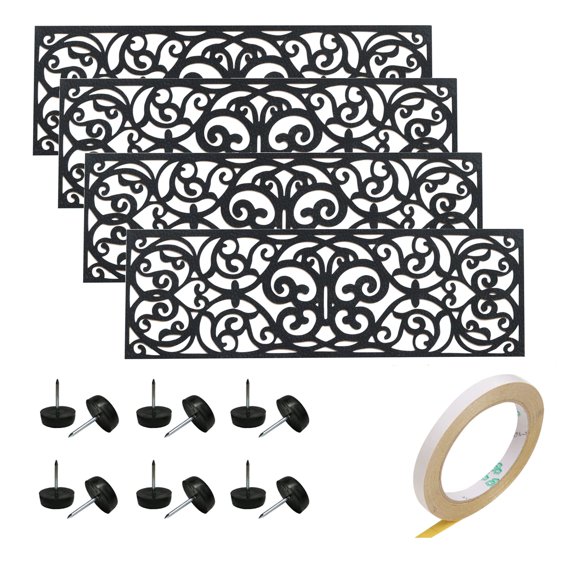 Escalones antideslizantes UFelice 76 cm x 25 cm, juego de 4, negro