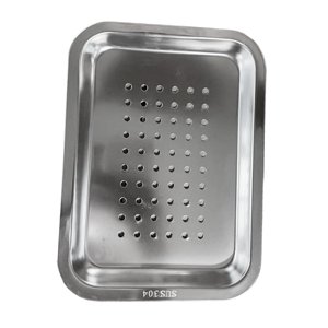 Magideal - Bandeja Para Servir Alimentos De Acero Inoxidable, Bandeja Para Hornear, Bandeja Para Para Reuniones Familiares, Festival De Comida , Agujero De 27Cmx20Cmx2.5Cm