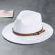 thumbnail image 1 of Men's Retro Felt Woolen Top Hat, Leather Buckle Accessory, Jazz Hats, 1 of 3