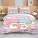 thumbnail image 1 of Sanrio Little Twin Stars Printed Bedding Set Cartoon Anime Microfiber Bed Set Pillowcase Adult Bed Cover Bedroom Bed Set Duvet Bed Sheets, 1 of 5