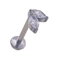 Elbauldejuma - Piercing Labret Tragus F136 G23 Titanio Hoja Circonio