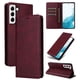 thumbnail image 1 of Funda Cartera para Samsung Galaxy S22 5G con Ranuras Tarjetas y Soporte - Protección Completa Rojo, 1 of 5