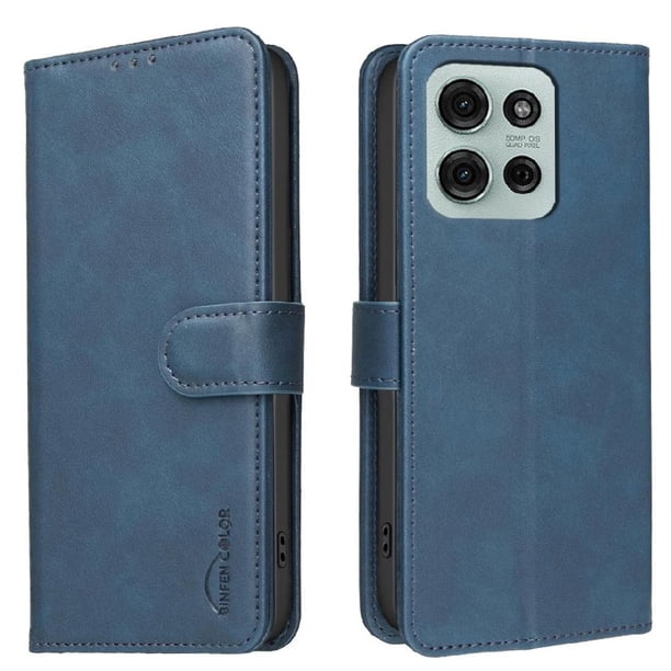 Funda Billetera para Motorola Moto G75 Protección RFID y Soporte Ajustable Azul