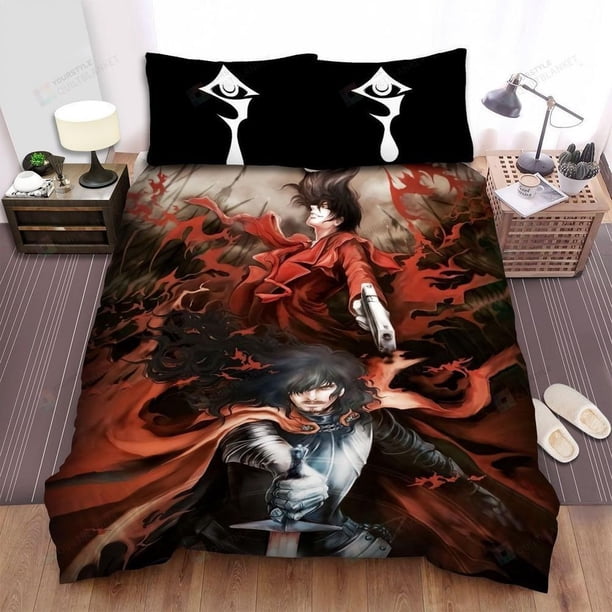Hellsing Characters Fighting Quilt Duvet Cover Set Comforter Cover Pillowcase3-Piece Bedding Set