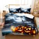 thumbnail image 1 of Halloween Pumpkin Series Three-Piece Home Textile Set Digital Printing 90G Brushed down Quilt Cover Pillowcase, 1 of 5