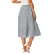 thumbnail image 3 of Falda de Cuadros Vichy para Mujer INSPIRE CHIC Regreso a Clases Verano Casual Cintura con Cordón Falda Midi de Línea A con Volantes Negra XL, 3 of 6