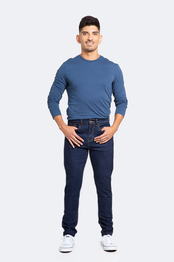 Idem - Jeans Hombre Slim Azul Oscuro Liso 42