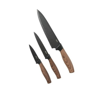 Set Cuchilleria Negro Gunderson 3Pcs Mango Tipo Madera Oster Negro Tamaño Único