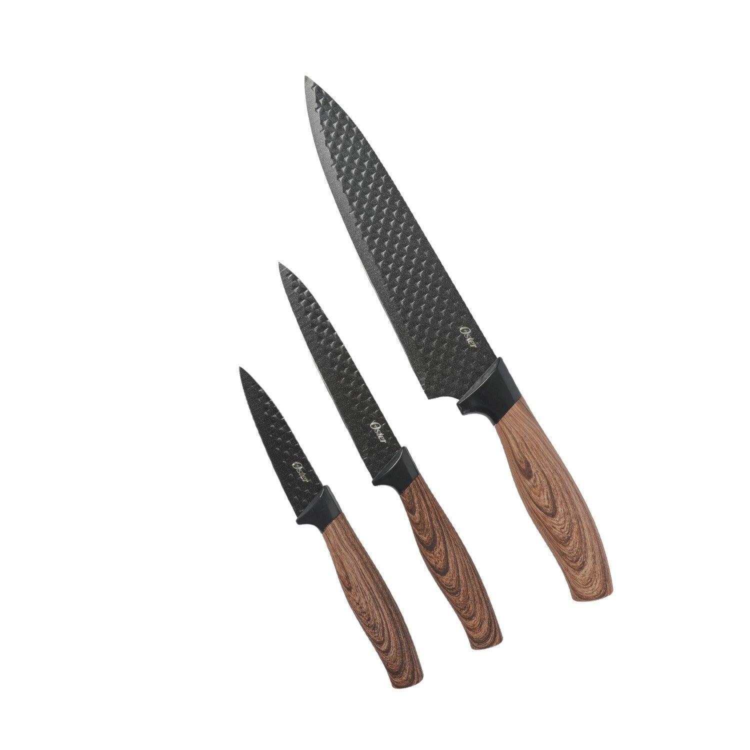 Set Cuchilleria Negro Gunderson 3pcs Mango Tipo Madera Oster Negro Tamaño Único