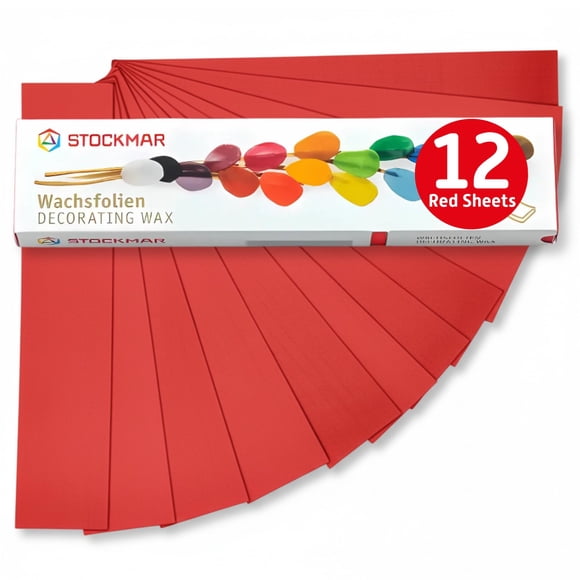 Cera de abejas STOCKMAR – Pack de 12 láminas rojo carmesí