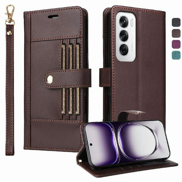 FOXDOCK Funda tipo Cartera para Realme 12 5G – Cubierta de Cuero PU con Múltiples Ranuras, Bolsillo para Efectivo y Correa de Muñeca