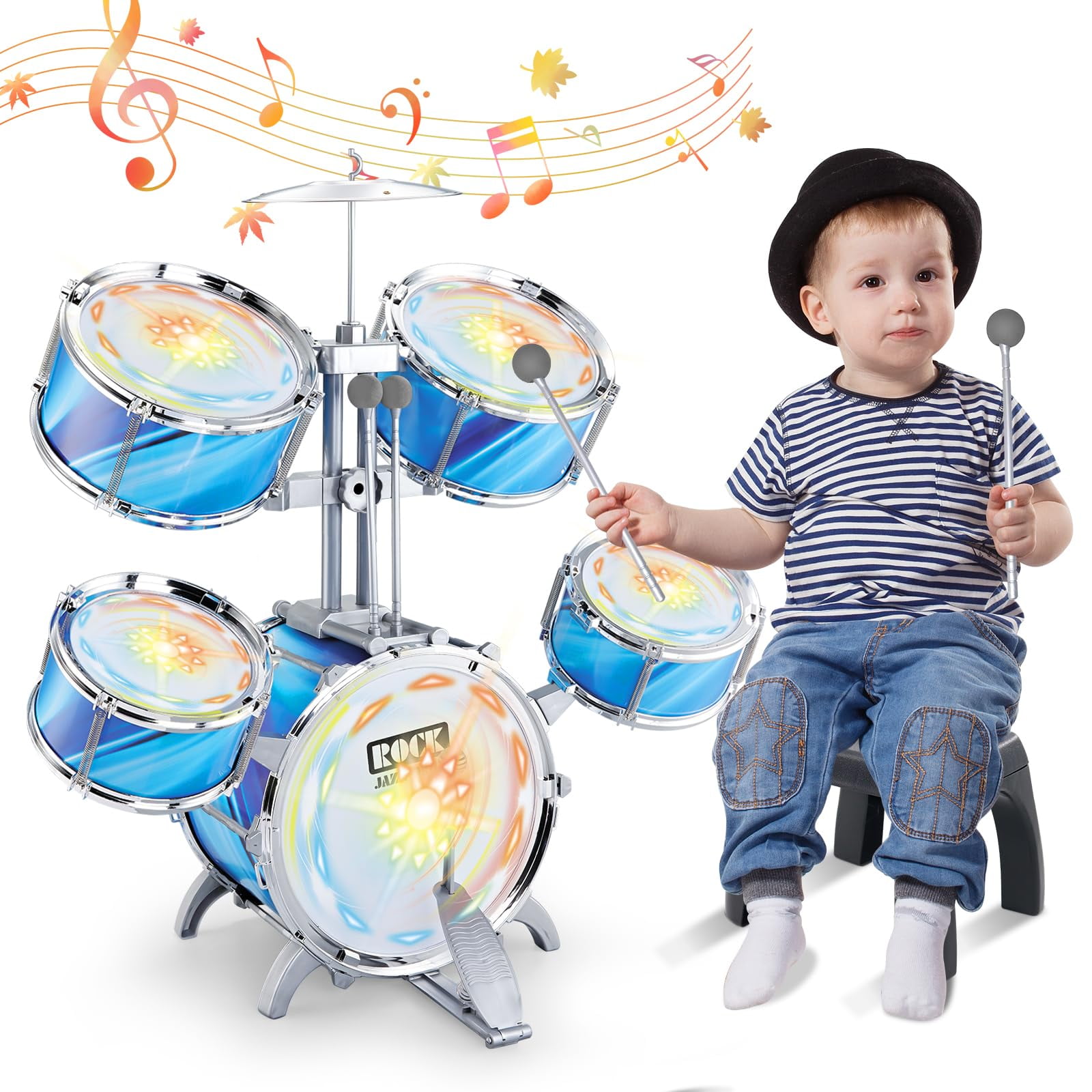 Batería Infantil Deao Kids Jazz Mejorada Azul