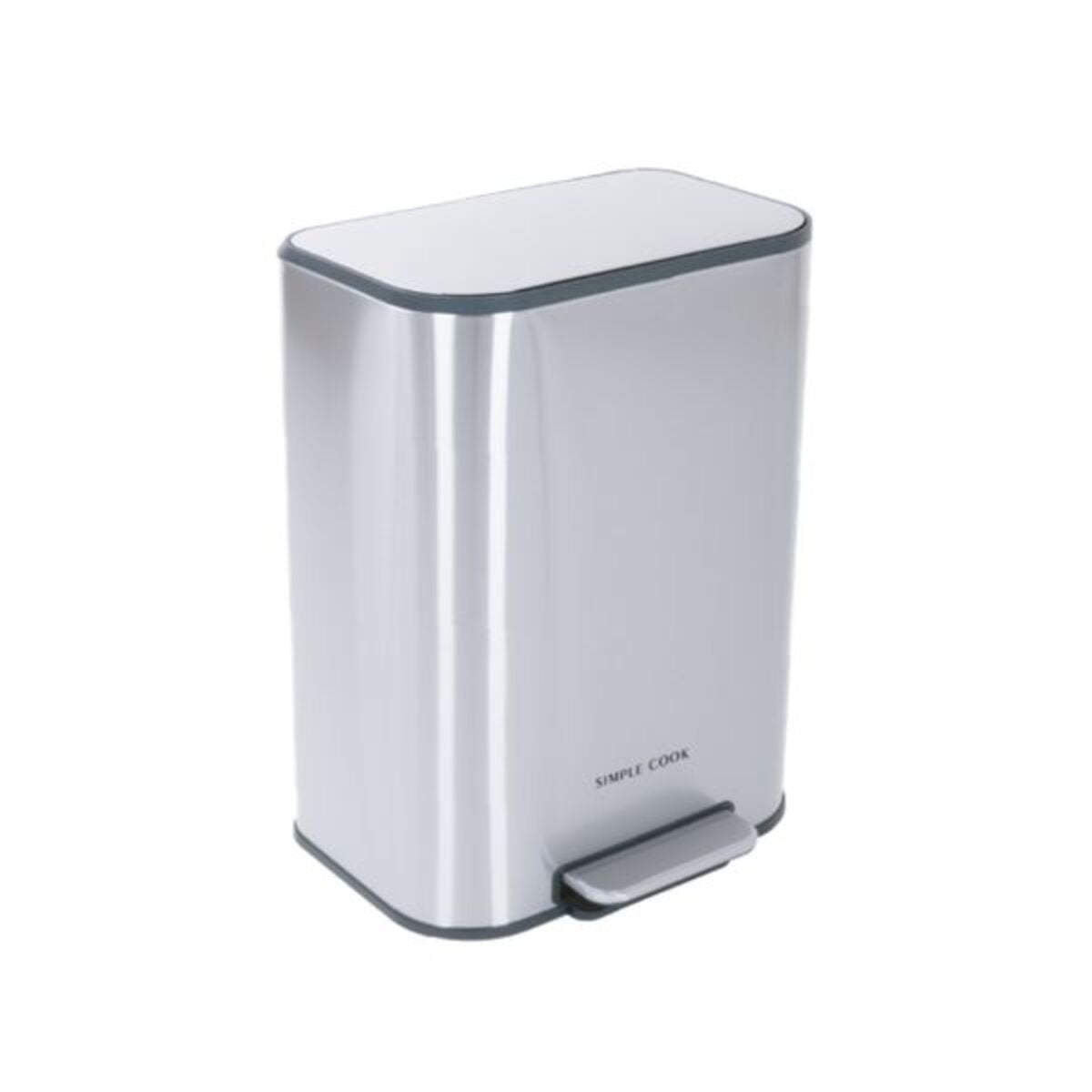 Basurero 50l Con Pedal Mate Y Anti Huellas Simple Cook