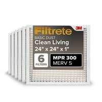 Filtro De Aire Filtrete Ac Furnace Merv 5 Mpr 300 24 X 24 X 1 Paquete De 6