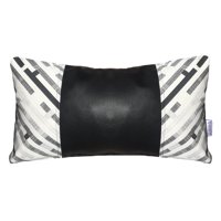 Elizabeth Peper - Funda Cojin Decorativo Ecocuero Gris Y Negro 50X30