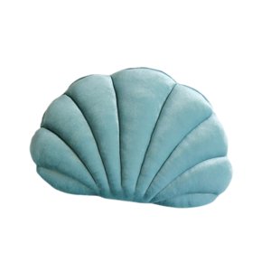 Magideal - Forma De Concha De Lujosa Almohada Decorativa Versátil 15.7X10 Pulgadas Para Decoración De Dormitorio Decoración De Interiores De Automóvil Con Temáti Azul