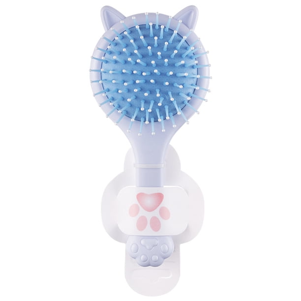Mini Cat Ear Massage Airbag Hair Brush With Makeup Mirror Cartoon Hairdressing Comb For Girls