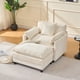 thumbnail image 1 of 39.4" Modern Accent Chair with Ottoman, Living Room Club Chair Chenille Upholstered Armchair , Reading Chair for Bedroom, Beige Chenille, 1 of 3