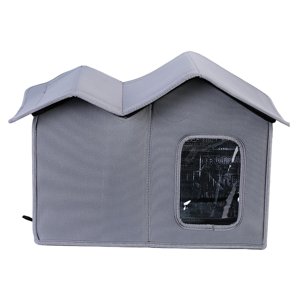Ioensy - Casa Para Perros Tela Oxford Resistente A La Intemperie Casa Para Gatos Salvajes Para El Patio Del Hogar Cachorro Gris