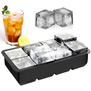 Veat00L - Moldes Y Bandejas De Silicona Para Hielo, Bandejas De Silicona Reutilizables, Moldes Para Paletas Con Tapa Para Cubitos, Cócteles, Whisky, Fácil Liberación, Sin Bpa