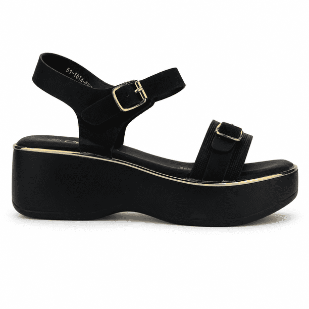 Sandalia Negro Mujer Casual Chalada Tota