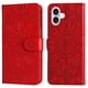 thumbnail image 1 of Funda tipo cartera FOXDOCK para iPhone 16 , diseño girasol en relieve, cuero PU, cierre magnético, soporte y tarjetero, 1 of 5