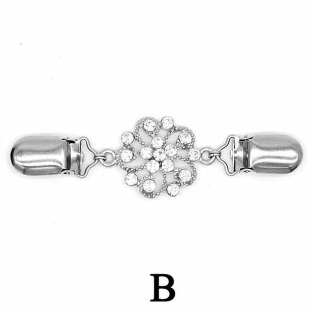 1pc Vintage Sweater Shawl Clip - Elegant Metal Brooch for Dresses, Cardigans, and Collars - Flower Pattern Design