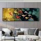 thumbnail image 1 of 1pc Frameless Wall Decorative Painting On Canvas Chinese Style Koi Poster Nine Fish Illustration Feng Shui Carp Lotus Pond Home Decor, No Frame 19.68x39.37inch, 1 of 4