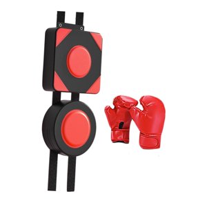 Ioensy - Almohadilla De Boxeo Montada En La Pared, Almohadilla De Boxeo De Cuero Pu Para Entrenamiento En Interiores, Guantes Relajantes Incluidos