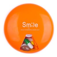 Genérico - Set 4 Pastilleros Semanal Naranja Redondo Giratorio Lau