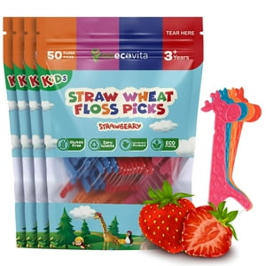 Palillos De Hilo Dental Goecovita Biodegradables Para Niños, Paquete De 200