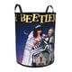thumbnail image 2 of Beetlejuice Cesta de lavandería de gran capacidad redonda con asa, bolsa para ropa sucia plegable, almacenamiento para dormitorio, baño y lavadero 44x35 cm, 2 of 6