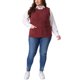 thumbnail image 2 of Agnes Orinda Chaleco de Punto de Talla Grande para Mujer Cuello Redondo Sin Mangas Casual con Bolsillo 3X Rojo, 2 of 6