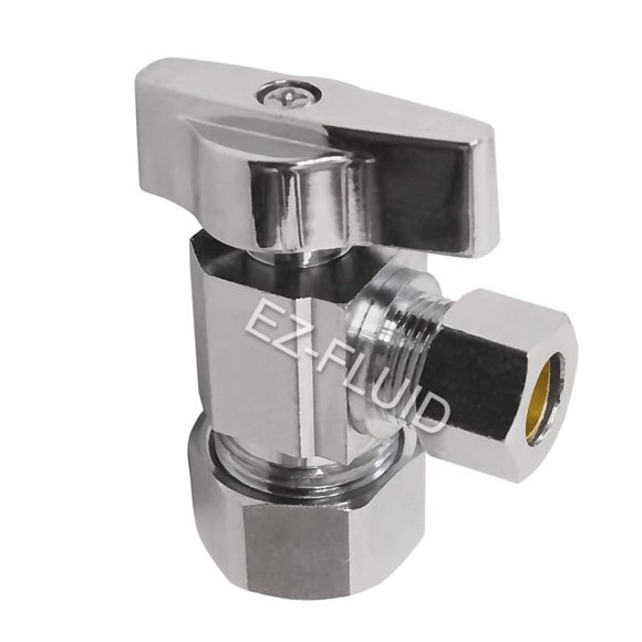 Válvula EZ-FLUID 1/2" nominal x 3/8" OD cromada de latón