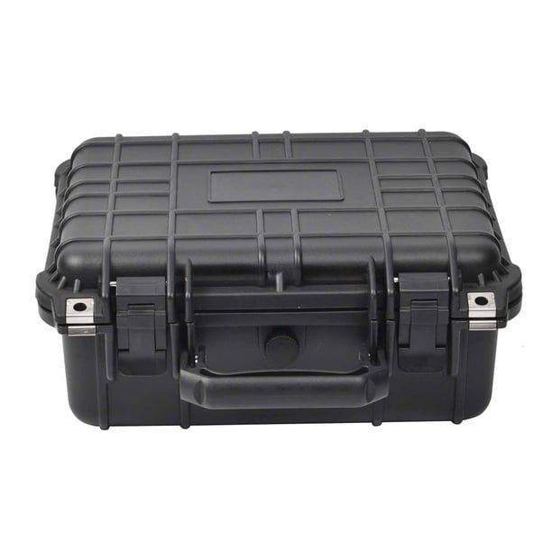 Caja organizadora de herramientas portátil, estuche rígido, 34,5 x 29,2 x 14,5 cm, con cerradura, organizador multiusos para herramientas de reparació