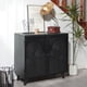 thumbnail image 1 of Modern Black Wood Storage Cabinet, 31in Accent Cabinet with Embossed Door for Living Room, Bedroom, or Entryway, 1 of 3