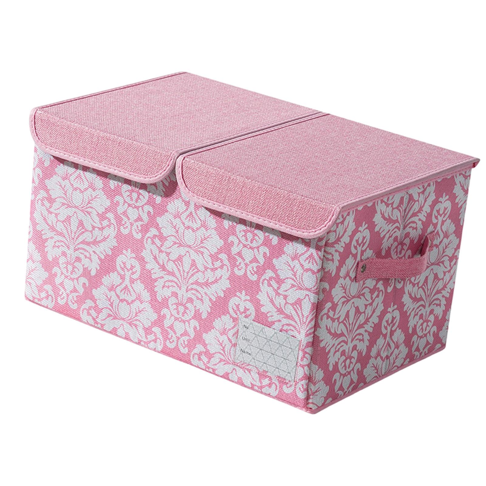 Bothyi - Caja De Almacenamiento Con Tapa, Organizador Decorativo Para Armario, Para El Hogar, La Sala De Estar, Estante Rosa