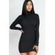 thumbnail image 1 of Vestido Mini Ajustado con Cuello Simulado y Canalé, 1 of 2