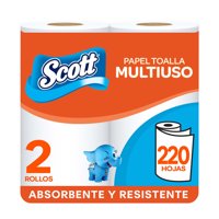 Toalla De Papel Desechable Multiusos 110 Hojas 2 Rollos Scott