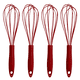 thumbnail image 1 of Juego de batidores de silicona, batidores con revestimiento antirayaduras para cocinar y hornear, juego de 4 batidores de cocina resistentes, 1 of 5