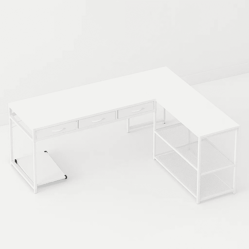 Klik Muebles - Escritorio Prisma En L - Blanco