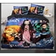 thumbnail image 1 of Juego de edredón de 3 piezas con estampado de personajes de anime 3D de Demon Slayer, funda nórdica, juego de ropa de cama para cama individual, matrimonial, queen y king size con funda de a, 1 of 3