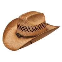Sombrero De Paja Stetson Big River Con Corona Ventilada Y Cinta De Raffia