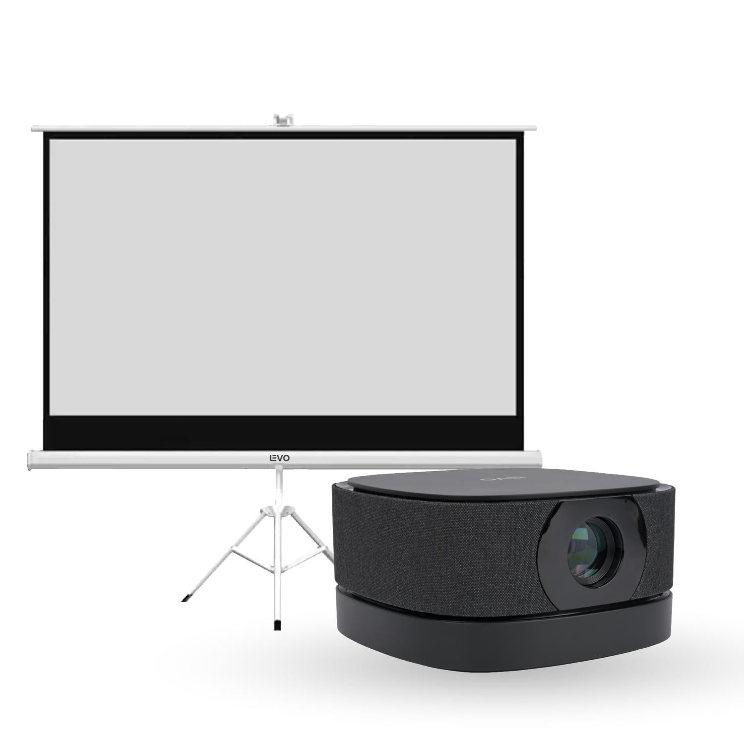 Proyector Portátil Lumix 9000lm + Telón 100" Levo