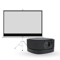 Proyector Portátil Lumix 9000Lm + Telón 100"" Levo