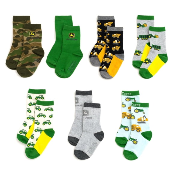 Crew Socks John Deere Construction Truck Tractor para niños de 4 a 6 años