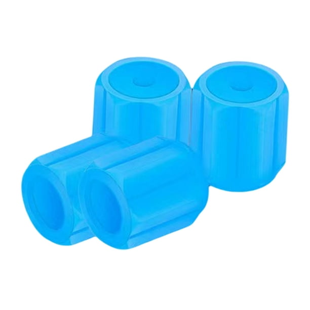 Tapas de válvula de neumático universales de 4 piezas, tapa de vástago de válvula de rueda automática luminosa, accesorios de coche que brillan en la , Azul